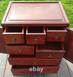 16 Antique Chinese Wood Red Furniture Cabinet Drawer 19th