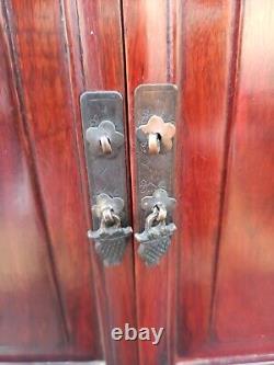 16 Antique Chinese Wood Red Furniture Cabinet Drawer 19th