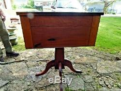 1832 Late Federal Transitional Birdseye Maple And Cherry 2 Drawer Work Table
