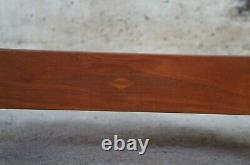 1941 Late Art Deco Inlaid Marquetry Rectangular Walnut Glass Top Coffee Table