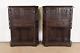 19th Century Belgian Gothic Revival Carved Dark Oak Bar Cabinets, Pair