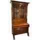 19th c Late Federal Mahogany Two Part Bookcase/Secretary Desk with Carved Paw Feet