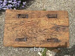 19thC Antique Primitive Mortised Chinese Japanese Stool Seat, Asian Elm Wood