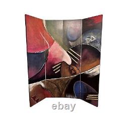 4 Panel Hand Painted POSTMODERN Contemporary Abstract Wall room Divider MONTI