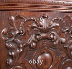 63 Tall Pair of Antique French Solid Oak Cabinet Doors Late 1800's Salvage