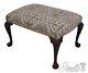 63964EC Ball & Claw Chippendale Ottoman w. New Upholstery