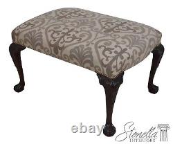 63964EC Ball & Claw Chippendale Ottoman w. New Upholstery