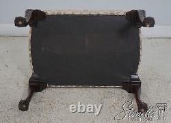 63964EC Ball & Claw Chippendale Ottoman w. New Upholstery