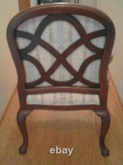 A Pair Of Late 20th Century Vintage Lattice Back Thomasville Chairs Accent Chair