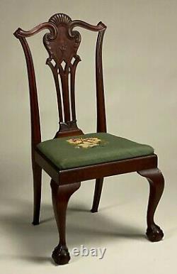 AN EXTRAORDINARY SET OF LATE 19th CENTURY SIX CARVED MAHOGANY DINING CHAIRS