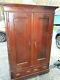 ANTIQUE ARMOIRE, Large 7 ft Tall, Dark Wood, Knockdown, Late 1800s-Early 1900s
