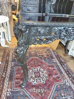 ANTIQUE CHINESE Ornate Hand Carved Secretary/Desk Late 19th Century
