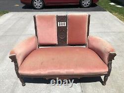 ANTIQUE EASTLAKE LOVE SEAT SETTEE SOFA Bench- COUCH late 1800s