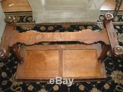 ANTIQUE ESTATE! LATE 1800'S MAHOGANY LIBRARY TABLE ON CASTERS With2 DRAWERS