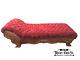 ANTIQUE LATE 1800s TUFTED RED VELVET VICTORIAN FAINTING COUCH CHAISE LOUNGE