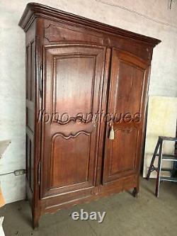 ANTIQUE LATE 18th c. 1780s ORIGINAL FRENCH PROVINCIAL 2 DOOR ARMOIRE. SOLID WOOD