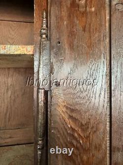 ANTIQUE LATE 18th c. 1780s ORIGINAL FRENCH PROVINCIAL 2 DOOR ARMOIRE. SOLID WOOD