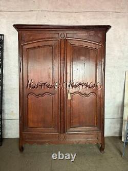 ANTIQUE LATE 18th c. 1780s ORIGINAL FRENCH PROVINCIAL 2 DOOR ARMOIRE. SOLID WOOD