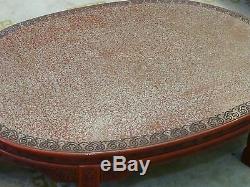 ANTIQUE LATE 19 c. CHINESE LACQUER INTRICATE CARVED CINNABAR COFFEE TABLE