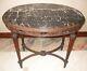 ANTIQUE LATE 19c EARLY 20c LOUIS XVI REVIVAL WALNUT w BLACK MARBLE PARLOR TABLE