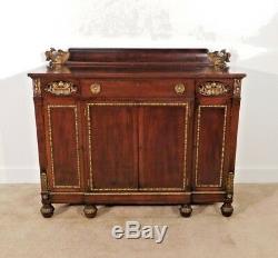 ANTIQUE Regency Late Victorian Lions Head Eagles Swans Carved Mahogany Sideboard