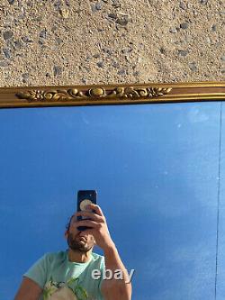 ANTIQUE WOOD GOLD FRAMED RECTANGLE MIRROR 27 x 20 EARLY LATE 1800's