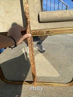 ANTIQUE WOOD GOLD FRAMED RECTANGLE MIRROR 27 x 20 EARLY LATE 1800's
