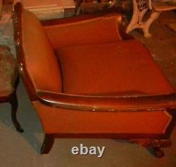 ART DECO- Club Bergere chair upholstery late 1930's