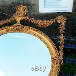 Adams Style Gilt Framed Oval Wall Mirror Late Victorian C19th