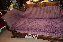 Ahogany Federal/Empire Sofa, Late 19th Century