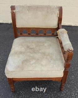 Amazing Rare Victorian One-Armed Lady's Chair Mid to Late 1800s NEEDS TLC