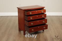 American Hepplewhite Style Bench Made Cherry Chest Of Drawers