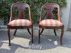 American Late Classical French Empire Gondola Chairs Matching Set of 2