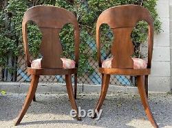 American Late Classical French Empire Gondola Chairs Matching Set of 2