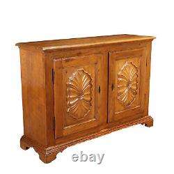 Ancient Piedmontese Cupboard Late'700 Solid Walnut Wood Decorations