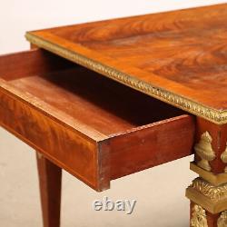 Ancient Writing Desk Louis XVI Style Mahogany Feather France Late XIX Century