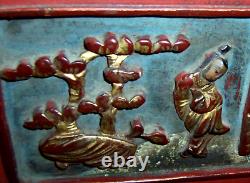 Antique/1850-1920 Chinese (Day-Bed) Furniture PanelPainted/Gilded/Carved Wood