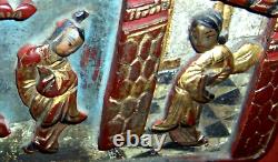 Antique/1850-1920 Chinese (Day-Bed) Furniture PanelPainted/Gilded/Carved Wood