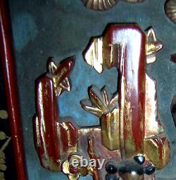 Antique/1850-1920 Chinese (Day-Bed) Furniture PanelPainted/Gilded/Carved Wood