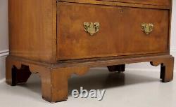 Antique 1880's French Banded Burl Walnut Chippendale Bachelor Chest