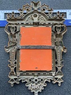 Antique 1897 Late Victorian Cast Iron Gilt Mirror Registered Design No. 299631