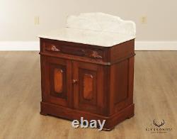 Antique 19th C. Victorian Walnut Marble Top Wash Stand