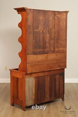 Antique 19th Century Pine Dry Sink Cabinet With Hutch Top