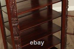 Antique 2 of American Empire Carved Acanthus & Paw Foot China Cabinet Bookcases