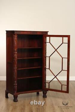 Antique 2 of American Empire Carved Acanthus & Paw Foot China Cabinet Bookcases