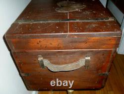 Antique 22 Wooden Trunk Chest Box Heart late 1800s To Geogia Love Sawyer 1879