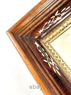 Antique 60s 70s Western Rustic Wood Framed Mirror Montana Ranch Style 12x14