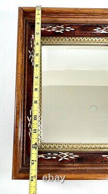 Antique 60s 70s Western Rustic Wood Framed Mirror Montana Ranch Style 12x14