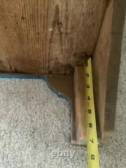 Antique American Blanket Chest Strap Hinges Bracket Feet Painted late