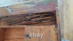 Antique Artist Travel painting Chest / Box & Content /50 Brushes, C. Late 1700s